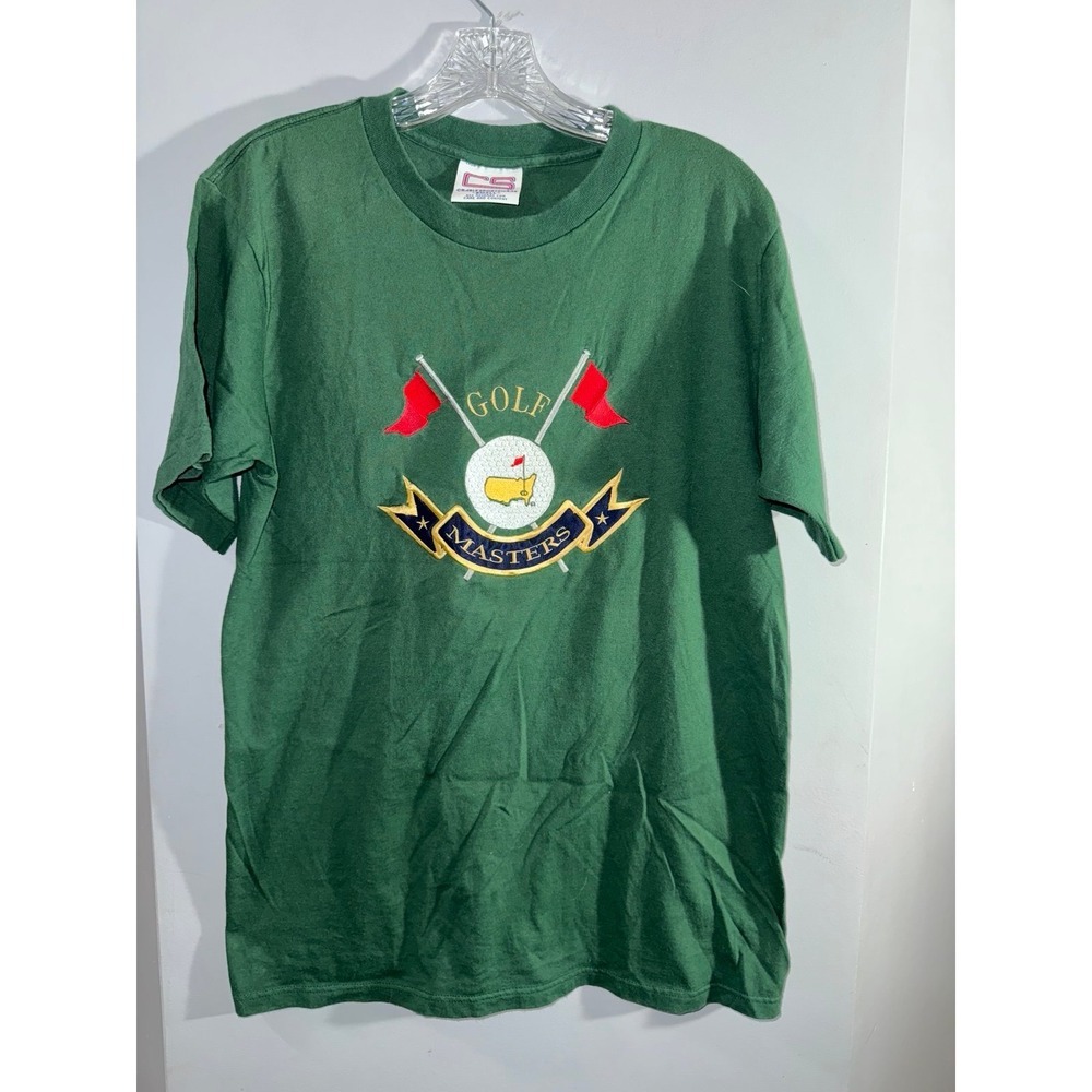 Vintage single stitch Masters green embroidered tshirt‎ size small Crable sports